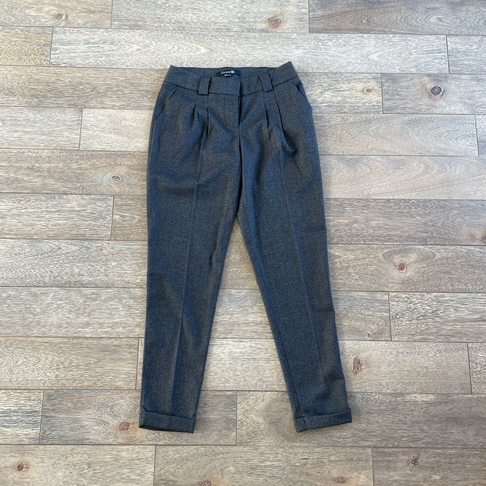Gray Pleated Dress Pants Trousers Size S